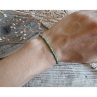 CUSTOM TEXT Green Beaded Morse Code Bracelet
