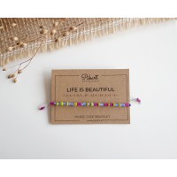 Beaded LIFE IS BEAUTIFUL Morse Code Bracelet