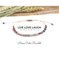 Personalized Morse Code Bracelet with a Hidden Message LIVE LOVE LAUGH