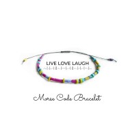 Colorful Morse Code Bracelet with a Hidden Message LIVE LOVE LAUGH