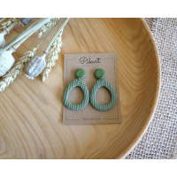 Modern green statement dangle earrings