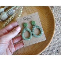 Modern green statement dangle earrings