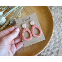 Modern light coral statement dangle earrings