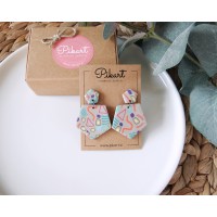 Colorful abstract clay earrings