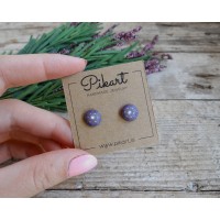 Brown and Purple Mandala Stud Earrings