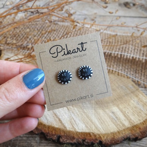 BE YOU Black and White Stud Earrings