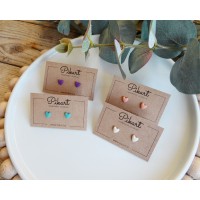 Small heart stud earrings in different colors