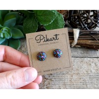 Cool Colorful Funky Abstract Stud Earrings