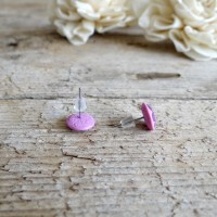 Hot Pink Flower Stud Earrings