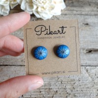 Dark blue stud earrings for sensitive ears
