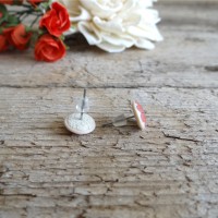 Polymer Clay Stud Earrings for Girls - Coral Flowers
