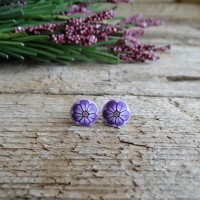 Floral Earrings - Purple Stud Earrings
