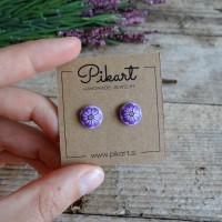 Purple Flower Clip on Earrings