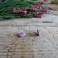 Mini uhančki rožice - nakit iz fimo mase