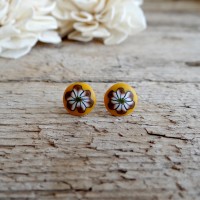 Yellow Stud Earrings - Unique Handmade Yewelry