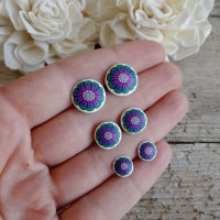 Colourful Stud Earrings - Handmade Flower Jewelry