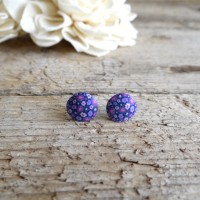 Blue Floral Clip On Earrings