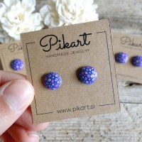 Blue Floral Clip On Earrings