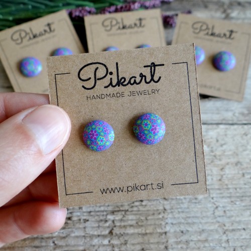 Handmade Multicolor Earrings with Floral Design
