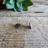 Nežni rjavo roza mandala uhani