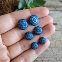Handmade Mandala Earrings - Blue Yoga Jewelry