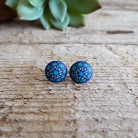 Handmade Mandala Earrings - Blue Yoga Jewelry