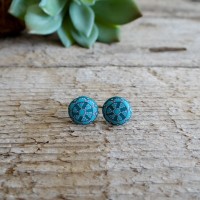 Boho Earrings - Turquoise Mandala Jewelry