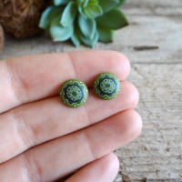 Zeleni mandala uhani - idealno darilo za ljubitelje narave