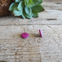 Pink Mandala Stud Earrings - Minimal Earrings for Daily Wear