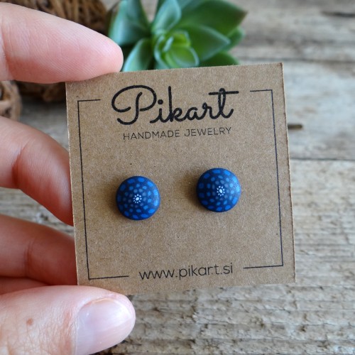 Navy Blue Earrings - Geometric Mandala Jewelry