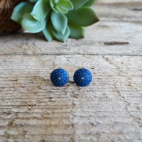 Navy Blue Earrings - Geometric Mandala Jewelry