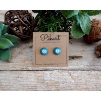 Turquoise Spiral Stud Earrings for Men and Women