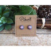 Cute Pink and Blue Spiral Stud Earrings for Girls