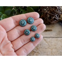 Bohemian Brown and Teal Stud Earrings for Men and Women