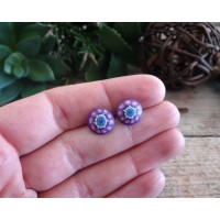 Cute Pink and Purple Stud Earrings For Girls