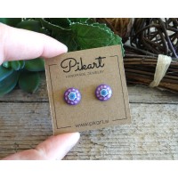 Cute Pink and Purple Stud Earrings For Girls