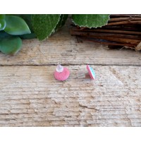 Cute Pink and Turquoise Stud Earrings For Girls