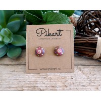 Cute Pink Spiral Stud Earrings for Girls