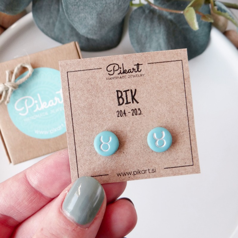 Zodiak uhani z astrološkim znakom BIK