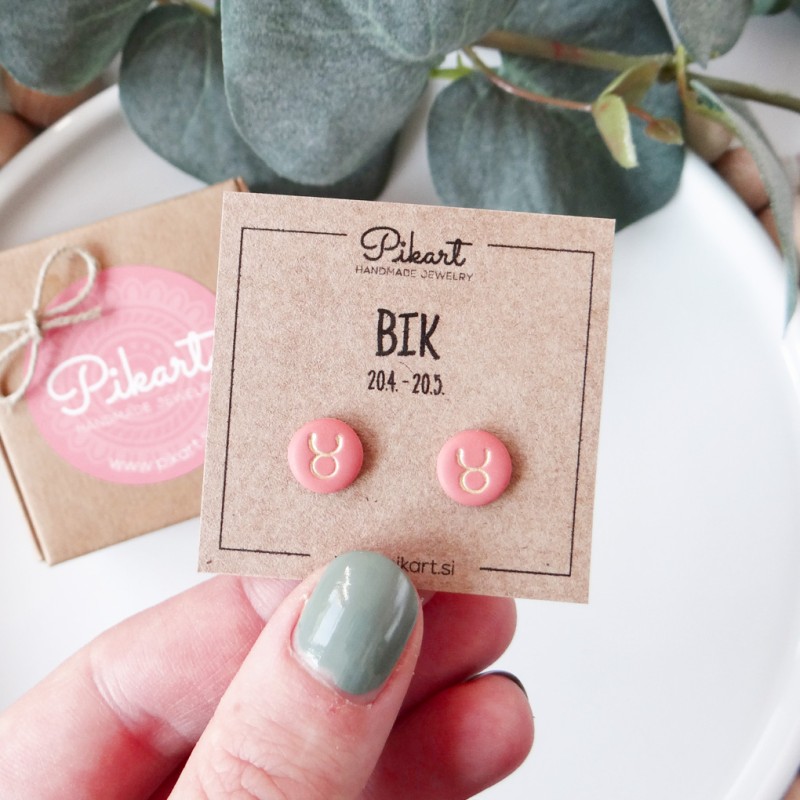 Zodiak uhani z astrološkim znakom BIK