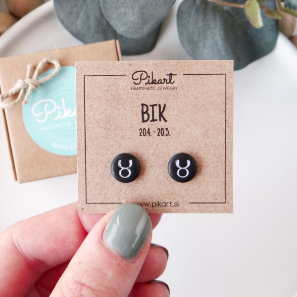 Zodiak uhani z astrološkim znakom BIK