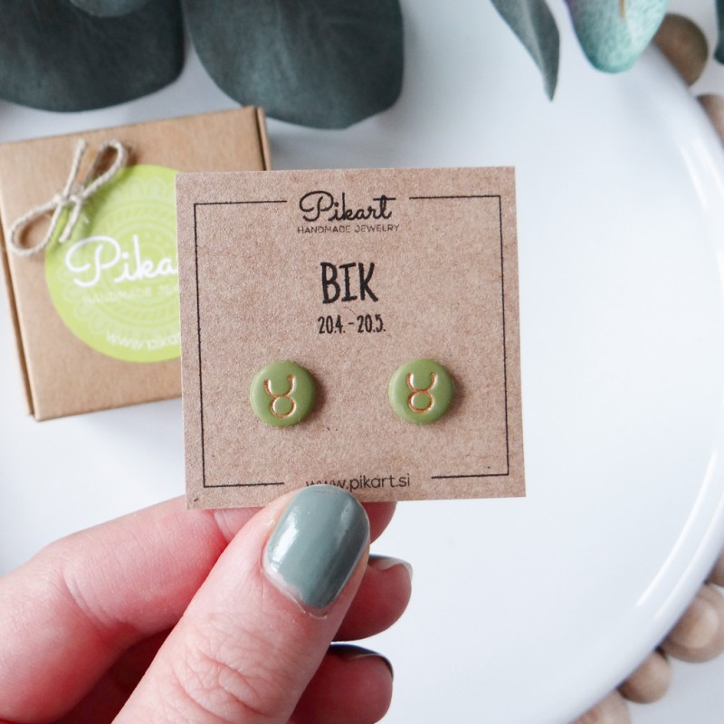 Zodiak uhani z astrološkim znakom BIK