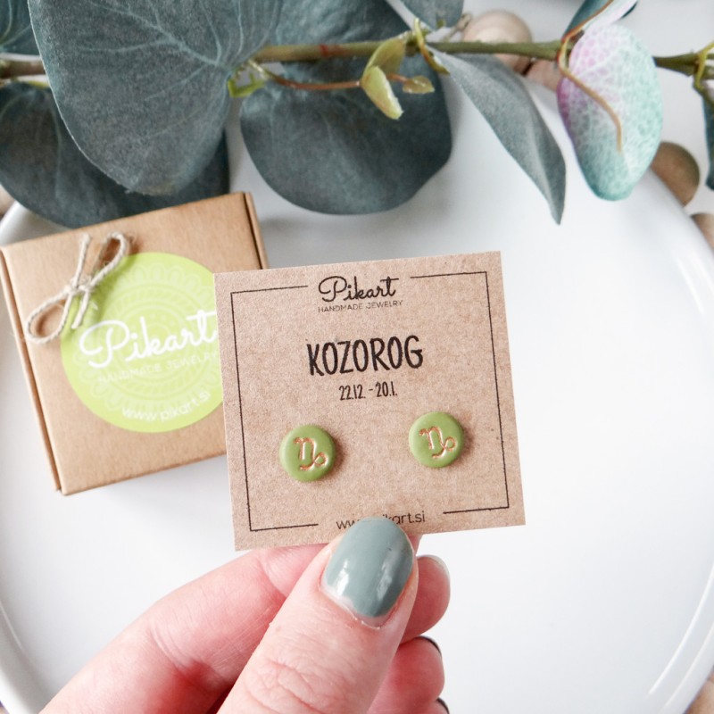 Zodiak uhani z astrološkim znakom KOZOROG