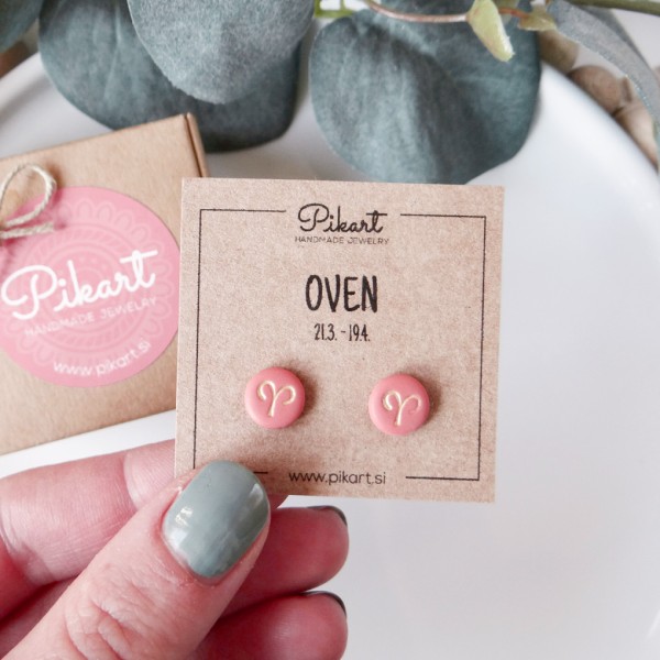 Zodiak uhani z astrološkim znakom OVEN