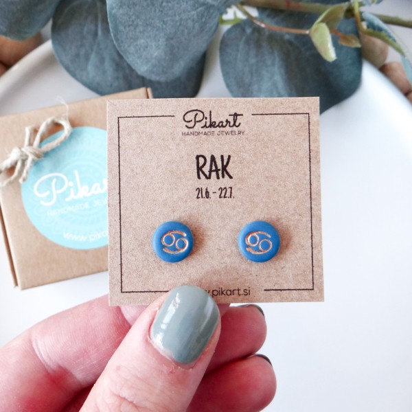 Zodiak uhani z astrološkim znakom RAK