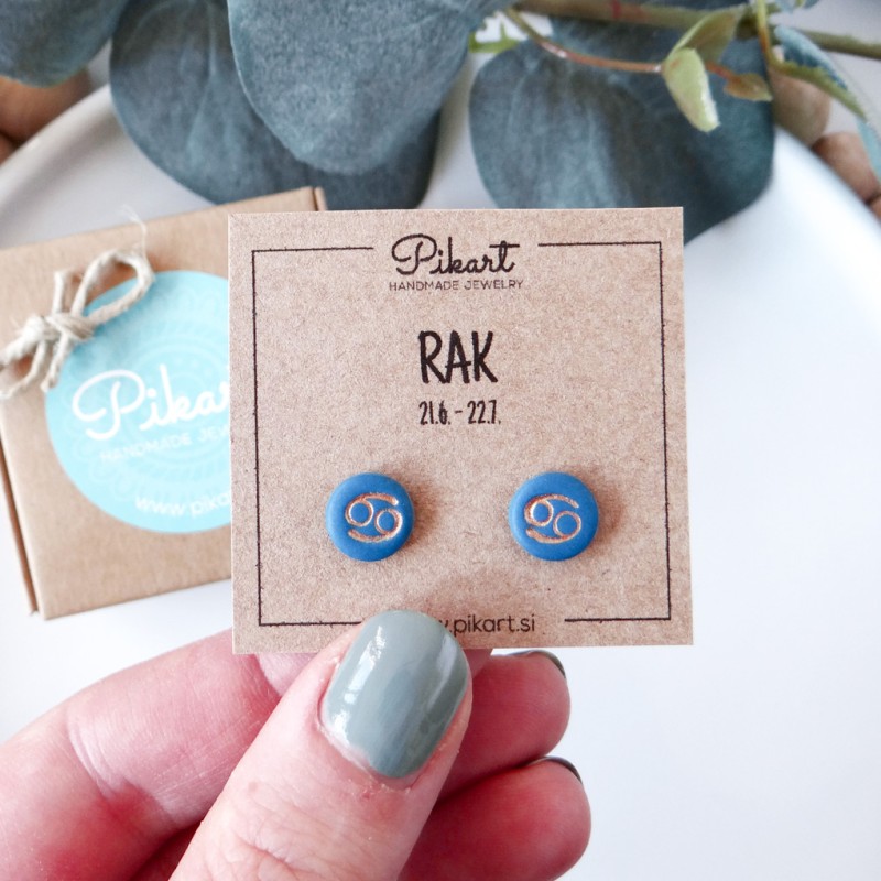 Zodiak uhani z astrološkim znakom RAK