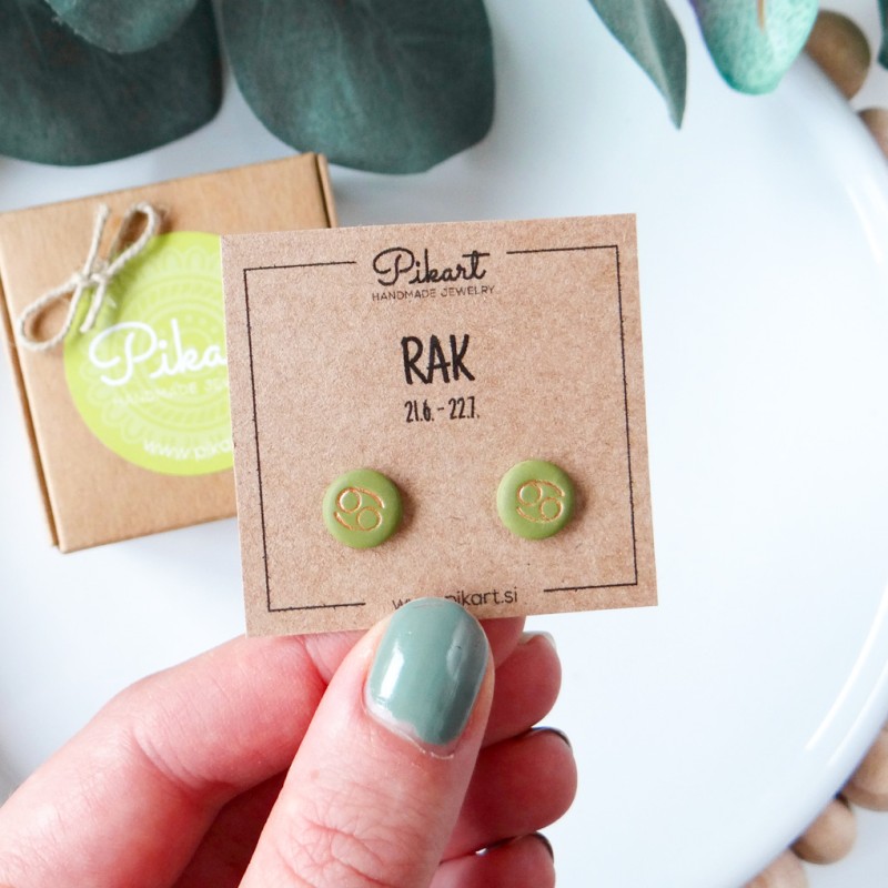 Zodiak uhani z astrološkim znakom RAK