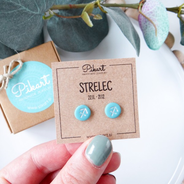 Zodiak uhani z astrološkim znakom STRELEC