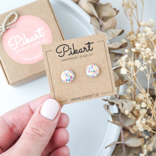 Poletni pisani unikatni uhani