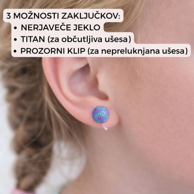 Rožasti pisani uhani za otroke
